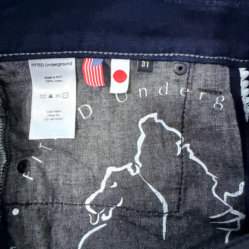 Fitted Underground W15 Greensboro Selvedge Jeans 31 Dark Indigo - Picture 3 of 12